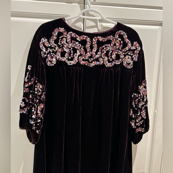 Nanette Lepore Ladies Purple Velvet With Sequins Dress Size Small - Picture 2 of 6